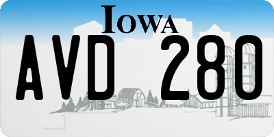 IA license plate AVD280