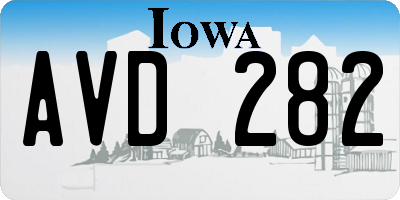 IA license plate AVD282