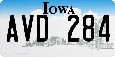 IA license plate AVD284