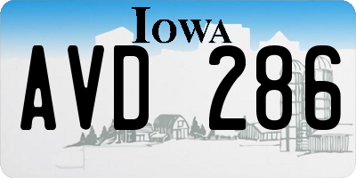 IA license plate AVD286