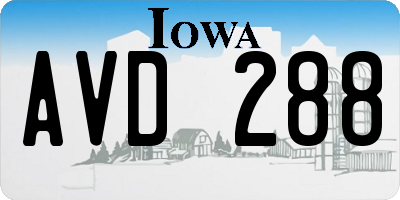 IA license plate AVD288