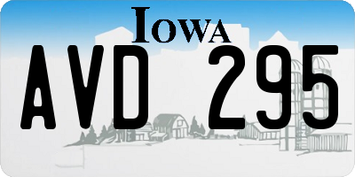 IA license plate AVD295