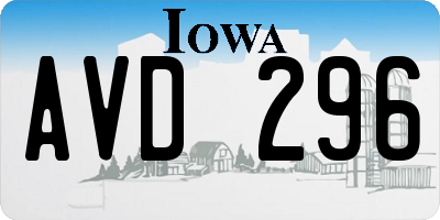 IA license plate AVD296