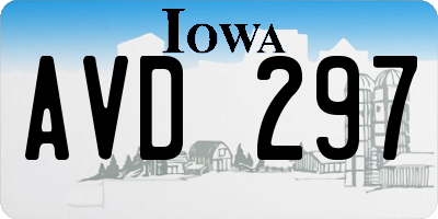 IA license plate AVD297