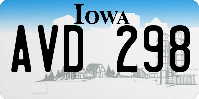 IA license plate AVD298