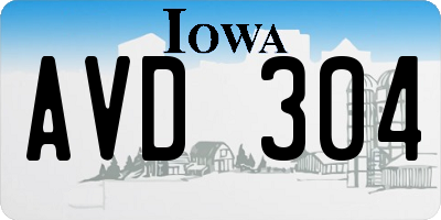 IA license plate AVD304
