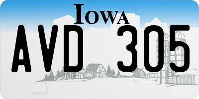 IA license plate AVD305