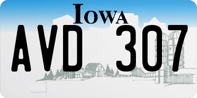 IA license plate AVD307
