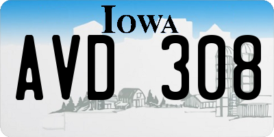 IA license plate AVD308