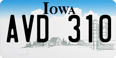 IA license plate AVD310