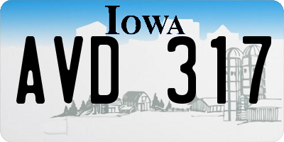 IA license plate AVD317