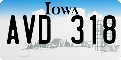 IA license plate AVD318