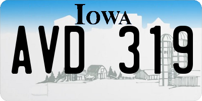 IA license plate AVD319