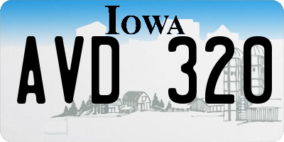 IA license plate AVD320