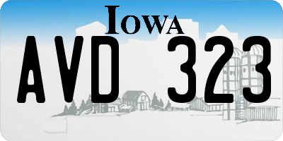 IA license plate AVD323
