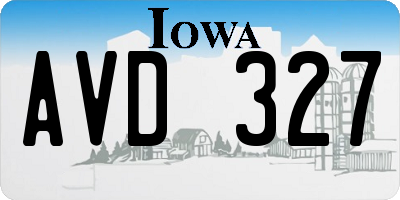 IA license plate AVD327