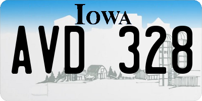 IA license plate AVD328