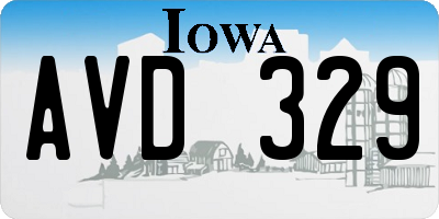 IA license plate AVD329
