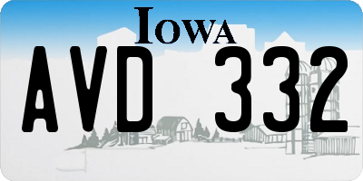 IA license plate AVD332