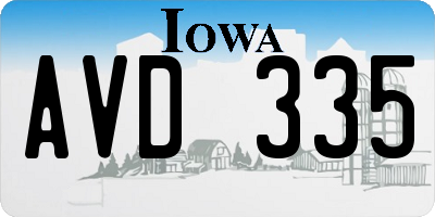 IA license plate AVD335