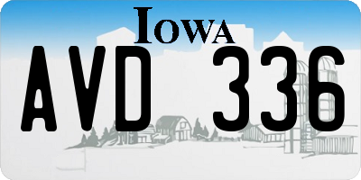 IA license plate AVD336