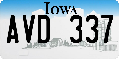 IA license plate AVD337