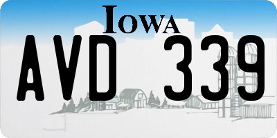 IA license plate AVD339