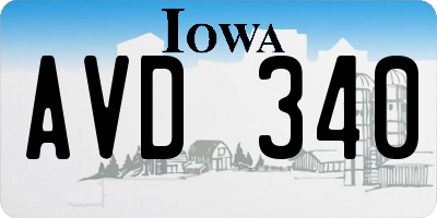 IA license plate AVD340