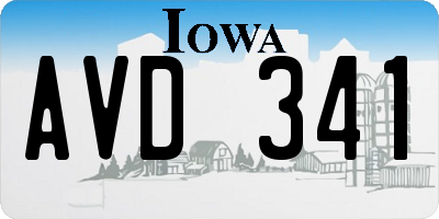 IA license plate AVD341