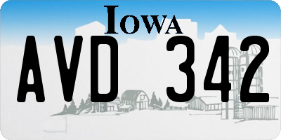 IA license plate AVD342