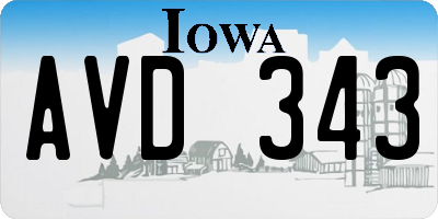 IA license plate AVD343