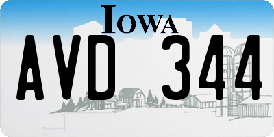 IA license plate AVD344