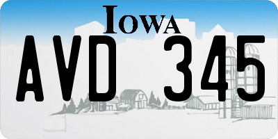 IA license plate AVD345