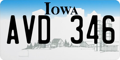 IA license plate AVD346