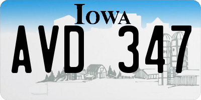 IA license plate AVD347