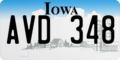 IA license plate AVD348
