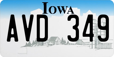 IA license plate AVD349