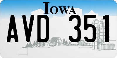 IA license plate AVD351