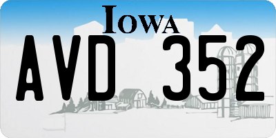 IA license plate AVD352