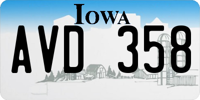 IA license plate AVD358