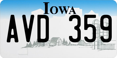 IA license plate AVD359