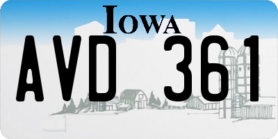 IA license plate AVD361