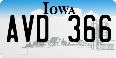 IA license plate AVD366