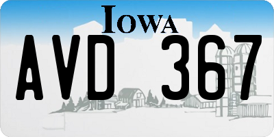 IA license plate AVD367