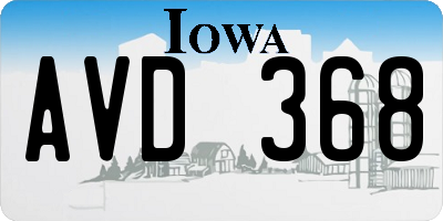 IA license plate AVD368