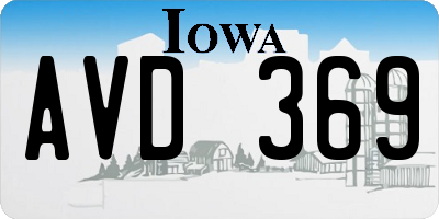 IA license plate AVD369