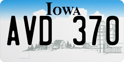 IA license plate AVD370