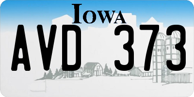 IA license plate AVD373