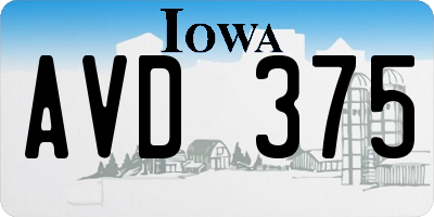 IA license plate AVD375