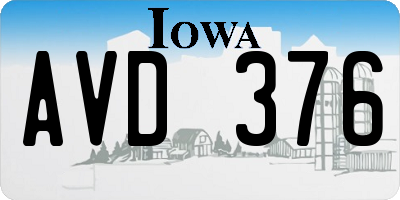 IA license plate AVD376